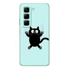 Силіконовий чохол з котиком для Infinix Hot 50 – Падаючий кіт