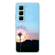 Силиконовый Чехол с одуванчиками на Infinix Hot 50 – Закат с одуванчиком