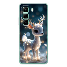 Яркий чехол для Infinix Hot 50 с Зимними Оленятами (Блистающий оленёнок)