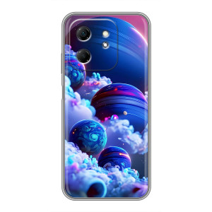 Чехлы КОСМОС для Infinix Hot 50i – Синие планеты