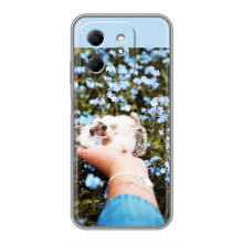 Чохли з зображенням різних тварин на Infinix Hot 50i (Їжачок в руці)