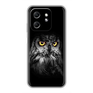 Чехлы с принтом СОВЫ для Infinix Hot 50i – Сова на чёрном