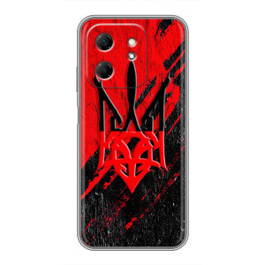 Чехлы УПА (Красно-Чёрный) на Infinix Hot 50i – Герб в цвете УПА