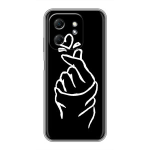 Чохол (Знак сердечка) для Infinix Hot 50i – Сердечко на чорному