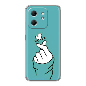 Чохол (Знак сердечка) для Infinix Hot 50i – Сердечко на бірюзовому