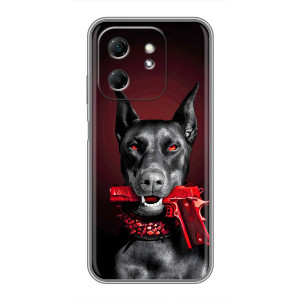Чехол ДОБЕРМАН для Infinix Hot 50i – Доберман злой