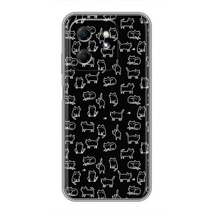 Чехол на тематику: Коты для Infinix Hot 50i – Котики на черном