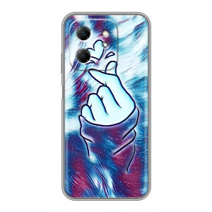Чехол с принтом для Infinix Hot 50i (AlphaPrint - Знак сердечка)