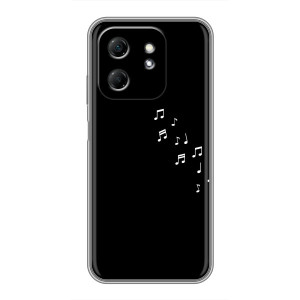 Чехол с картинками на черном фоне для Infinix Hot 50i – Ноты