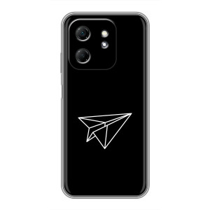 Чехол с картинками на черном фоне для Infinix Hot 50i – Самолетик