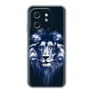 Чехол с картинкой на Infinix Hot 50i – Лев - синий