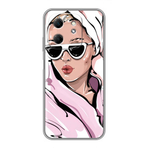 Чехол с картинкой Модные Девчонки Infinix Hot 50i (Девушка в халате)