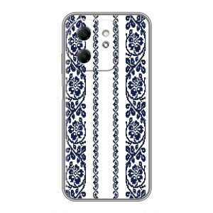 Силиконовый Чехол на Infinix Hot 50i с картинкой Вышиванки – Синяя вышиванка
