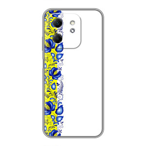 Силиконовый Чехол на Infinix Hot 50i с картинкой Вышиванки – Желто-синяя вышиванка