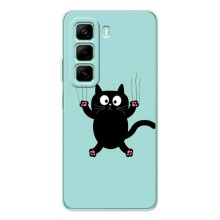 Чехол с милыми котиками на Хот 50і (Черный кот)