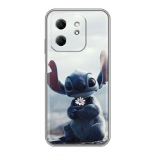 Чехол с рисунком Стич для Infinix Hot 50i – Стич с цветочком