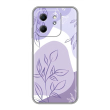 Силконовий чохол з принтом в квітах на Infinix Hot 50i – Фіолетовий дизайн