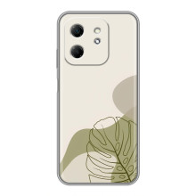 Силконовий чохол з принтом в квітах на Infinix Hot 50i – Монстера зелена