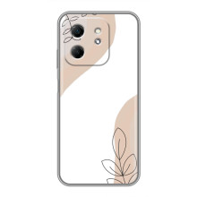 Силконовий чохол з принтом в квітах на Infinix Hot 50i – Нюдовий дизайн