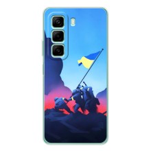 Чехол с украинским воином на Infinix Hot 50i (Украинский прапор)