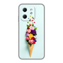 Чехлы с тематикой "ЦВЕТЫ" на Infinix Hot 50i (Цветок-мороженное)