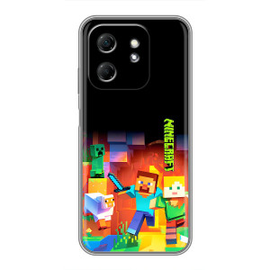 Чехлы для Infinix Hot 50i (Персонажи Майн Крафт) (Герой Майнкрафт)