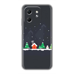 Силиконовый бампер на рождество для Infinix Hot 50i (Город зимний)