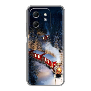 Силиконовый бампер на рождество для Infinix Hot 50i (Поезд)