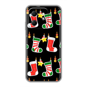 Силиконовый бампер на рождество для Infinix Hot 50i (Рождественские подарки)