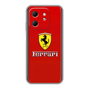 Силиконовый бампер с картинкой машины на Infinix Hot 50i (Ferrari Logo)