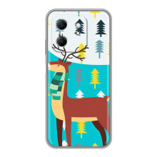 Силіконовий бампер з картинкою звірів для Infinix Hot 50i (Олень із шарфом)