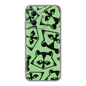 Силиконовый Чехол с Енотами на Infinix Hot 50i – Мордочки Енота