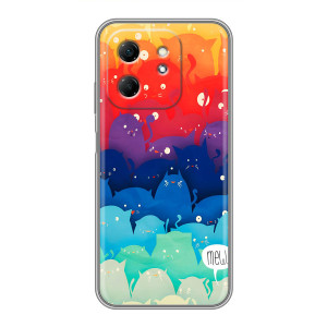 Силиконовый чехол с котиком для Infinix Hot 50i – Mew