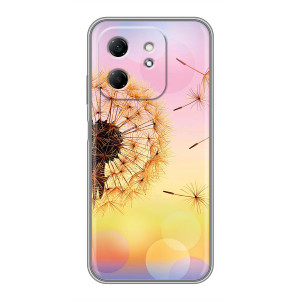 Силиконовый Чехол с одуванчиками на Infinix Hot 50i – Цветок-одуванчик