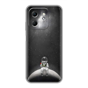 Силиконовый Чехол с принтом "Космонавты" на Infinix Hot 50i – Космонавт романтик