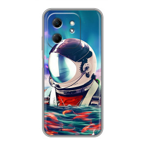 Силиконовый Чехол с принтом "Космонавты" на Infinix Hot 50i – Космонавт в воде