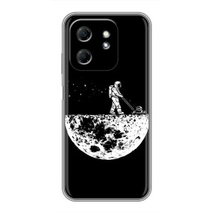 Силиконовый Чехол с принтом "Космонавты" на Infinix Hot 50i – Космонавт