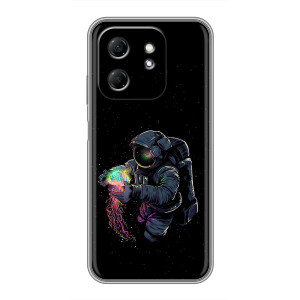 Силиконовый Чехол с принтом "Космонавты" на Infinix Hot 50i – В руках земля