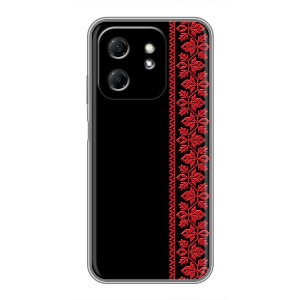 Силиконовый Чехол на Infinix Hot 50i (Красная Вышиванка)
