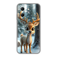 Яскравий чохол для Infinix Hot 50i з Зимові Оленята – Оленятко в лісі