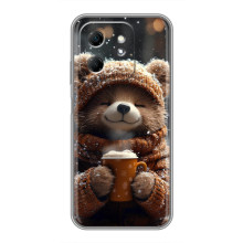 Друкований чохол 'Звірята з кавою' для Infinix Hot 50i – Мішка з кавою