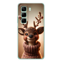 Яскравий чохол для Infinix Hot 60 5G Plus з Зимові Оленята – Олень в светрі
