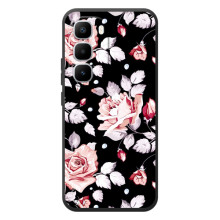 Чехлы с Цветами для Infinix Hot 60 Pro Plus (VPrint) – Цветочки на черном