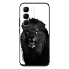 Чехлы с картинками животных Infinix Hot 60 Pro Plus (Черный ЛЕВ)