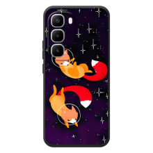Чехлы с картинкой Лисички для Infinix Hot 60 Pro Plus (VPrint) – Лисички космонавты