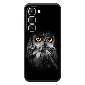 Чехлы с принтом СОВЫ для Infinix Hot 60 Pro Plus – Сова на чёрном