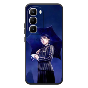 Чохол з картинкою Венсдей на Infinix Hot 60 Pro Plus – Венсдей з парасолькою