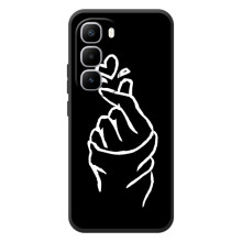 Чехлы (Знак сердечка) на Infinix Hot 60 Pro Plus – Сердце на черном