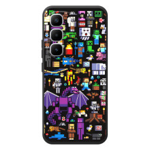 Чехол майнкрафт для Infinix Hot 60 Pro Plus (Все персонажи)