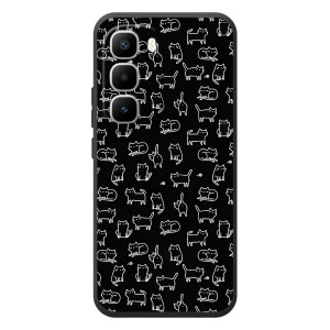 Чехол на тематику: Коты для Infinix Hot 60 Pro Plus (Котики на черном)